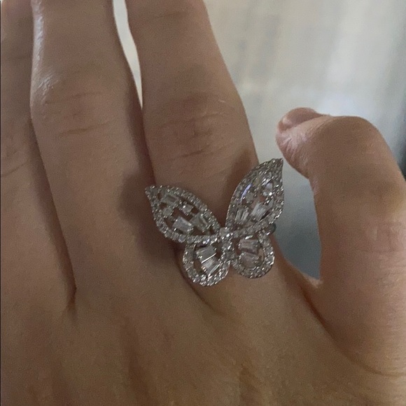 Gorgeous Butterfly 925 Silver Ring Size Adjustable - Picture 6 of 7